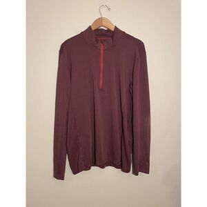 Prana‎ Porter 1/4 Zip Tee Men’s Large Long Sleeve Athletic Maroon *Flaw